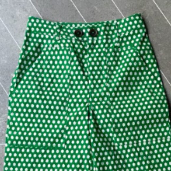 Maeve by Anthropologie Colette Wide-Leg Cropped Pants In Green Motif Size 4 - Picture 5 of 6